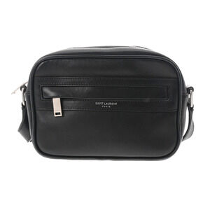 SAINT LAURENT Camera Bag Black Lambskin Shoulder